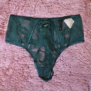 Victoria’s Secret Designer Lace Emerald High Waist Panty L